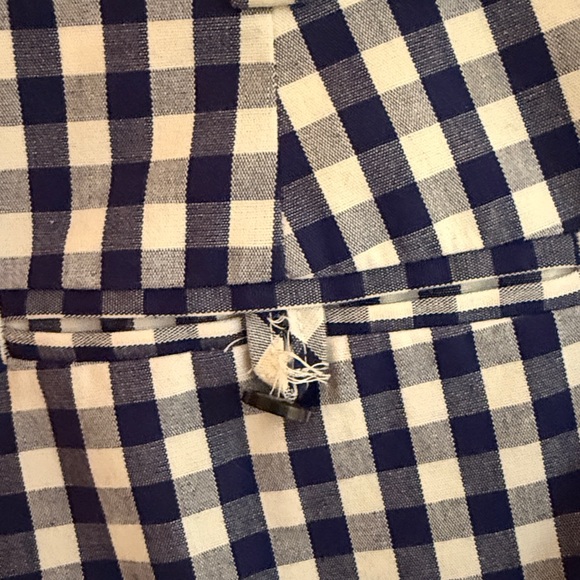 Brooks Brothers Navy and White Check Cotton Pants Size 12 - Picture 6 of 7